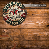 Vintage Texaco Gasoline & Motor Oil Ceramic Coaster – 4-Inch Round
