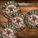 Vintage Texaco Gasoline & Motor Oil Ceramic Coaster – 4-Inch Round