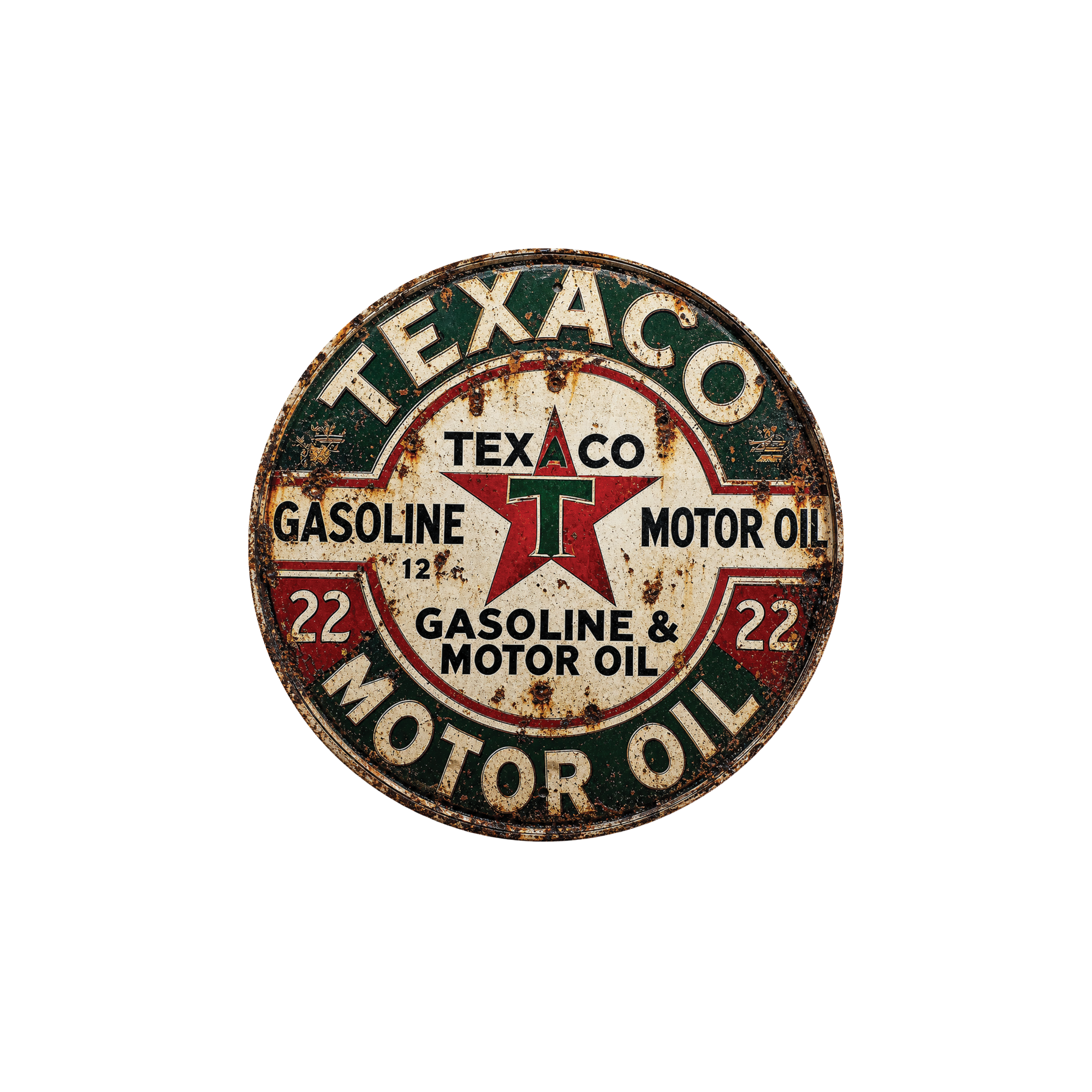 Vintage Texaco Gasoline & Motor Oil Ceramic Coaster – 4-Inch Round