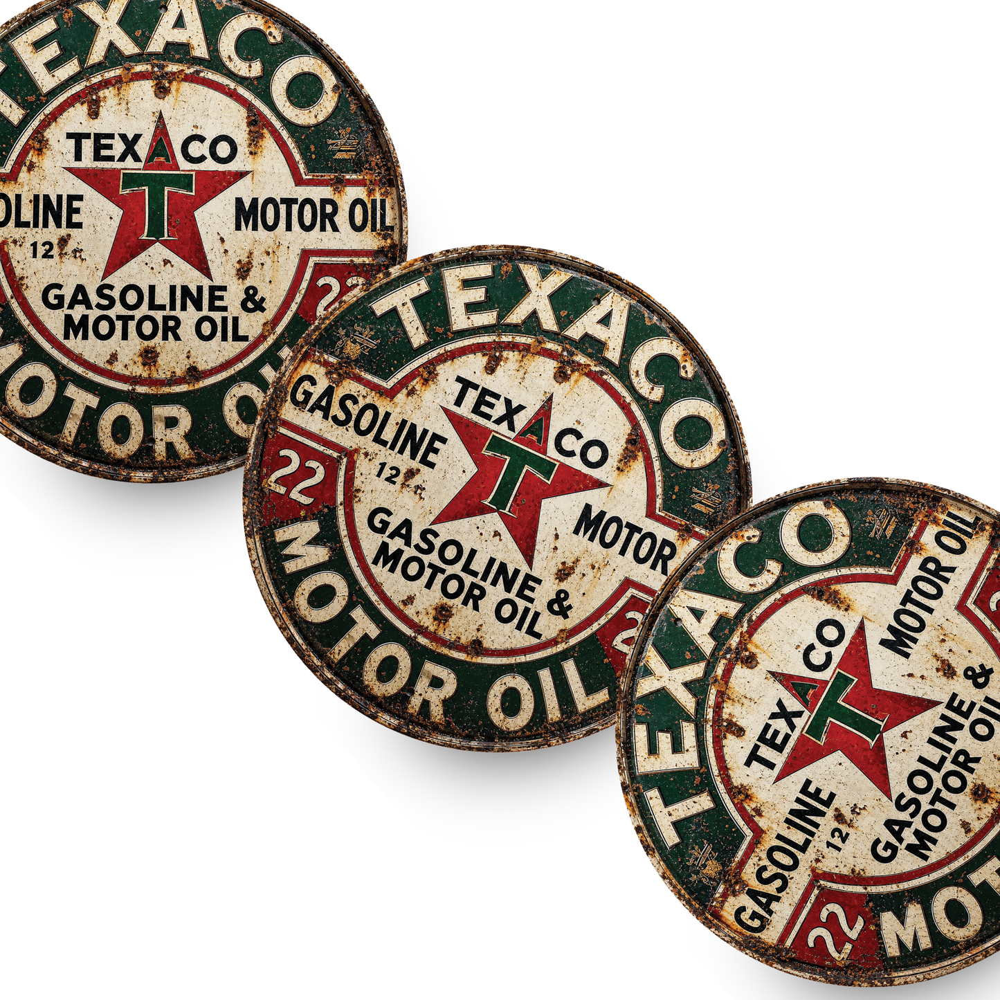 Vintage Texaco Gasoline & Motor Oil Ceramic Coaster – 4-Inch Round