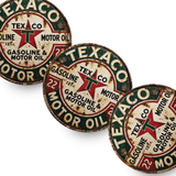 Vintage Texaco Gasoline & Motor Oil Ceramic Coaster – 4-Inch Round