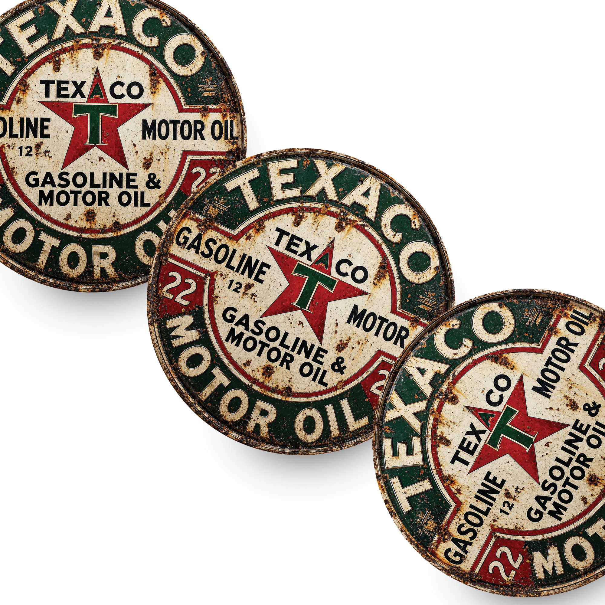 Vintage Texaco Gasoline & Motor Oil Ceramic Coaster – 4-Inch Round