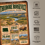 Theodore Roosevelt National Park sign features including aluminum, weather resistance and made in USA