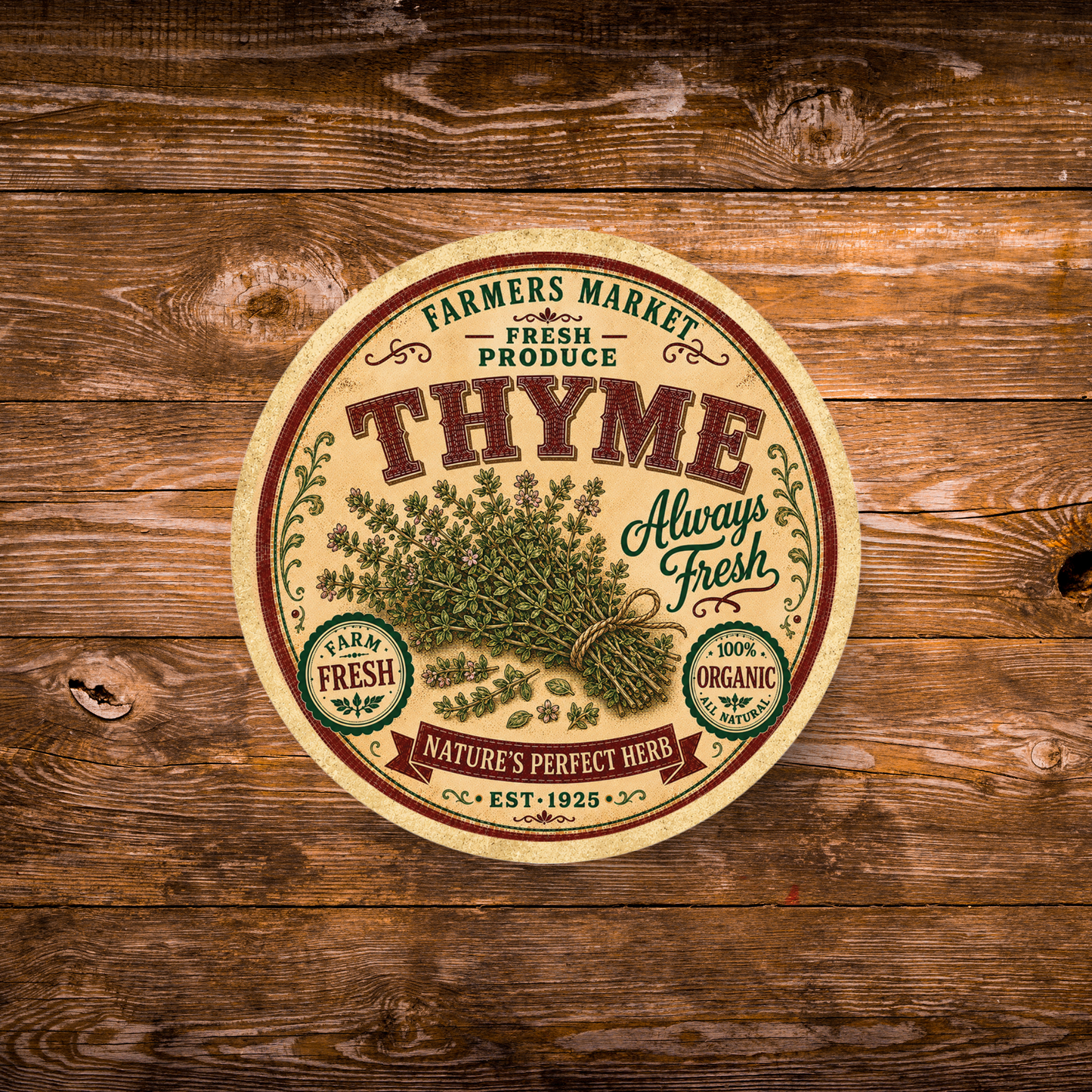 Vintage Thyme Refrigerator Magnet