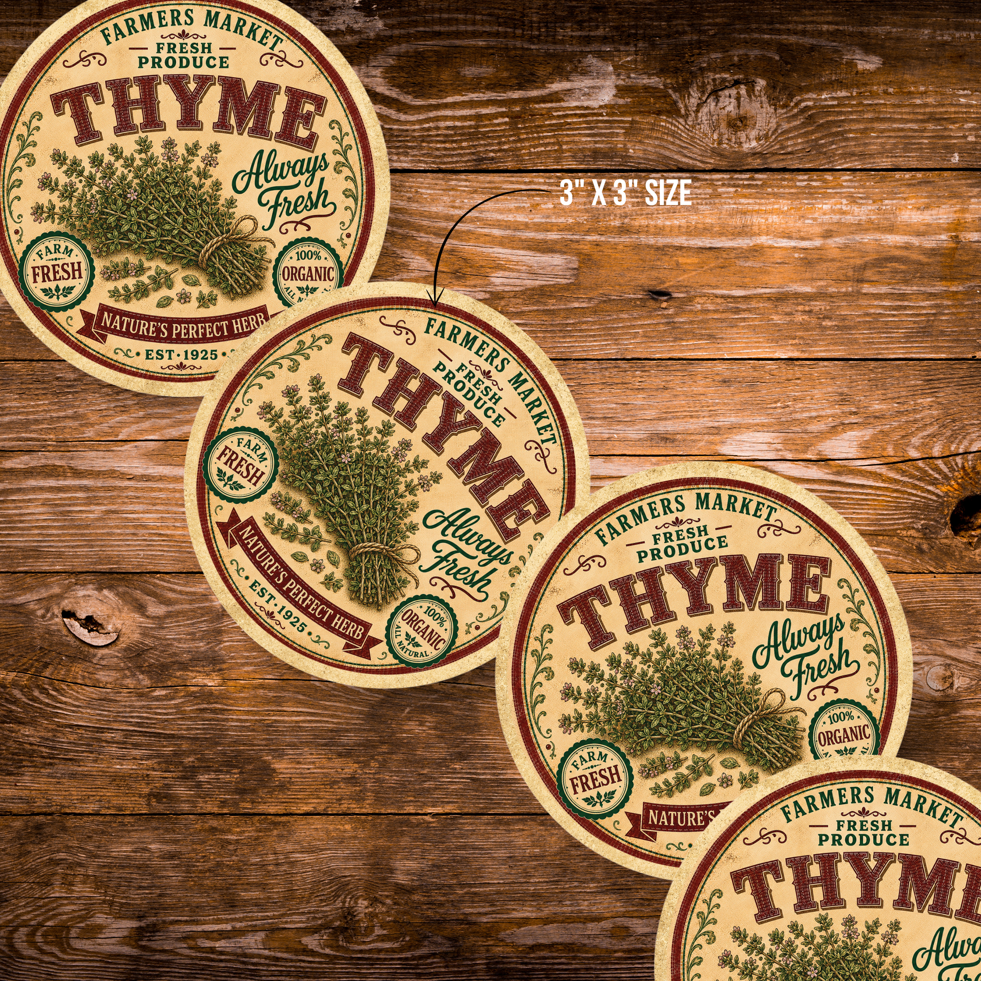 Vintage Thyme Refrigerator Magnet
