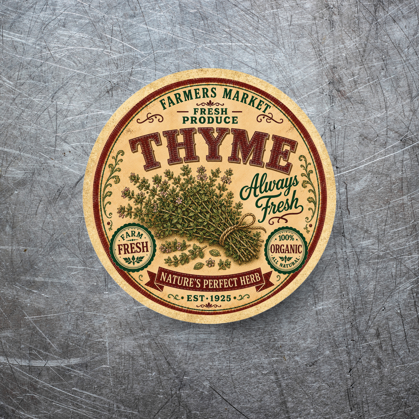 Vintage Thyme Refrigerator Magnet