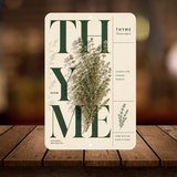 Thyme Botanical Aluminum Sign – Herb Kitchen & Garden Décor