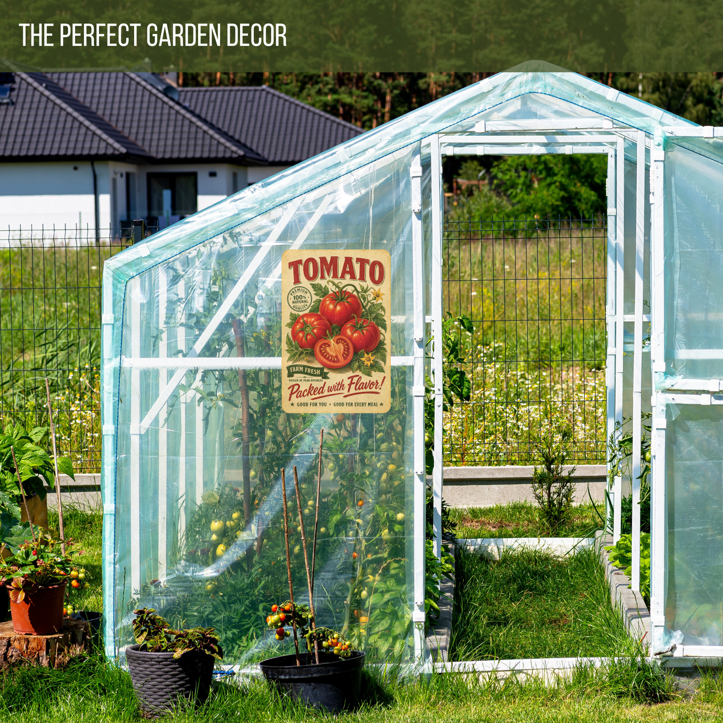 Vintage Tomato Farm Fresh Aluminum Sign