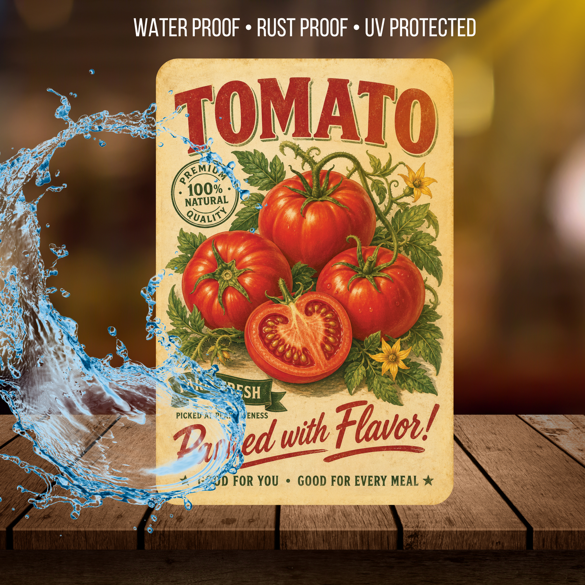 Vintage Tomato Farm Fresh Aluminum Sign