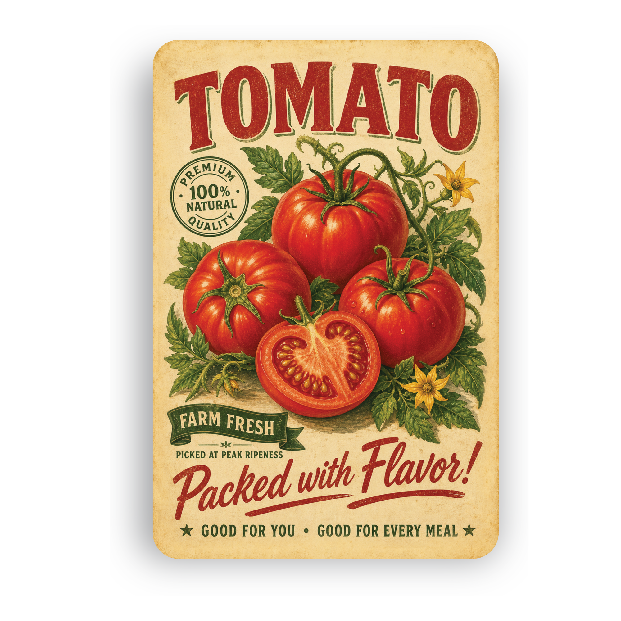 Vintage Tomato Farm Fresh Aluminum Sign