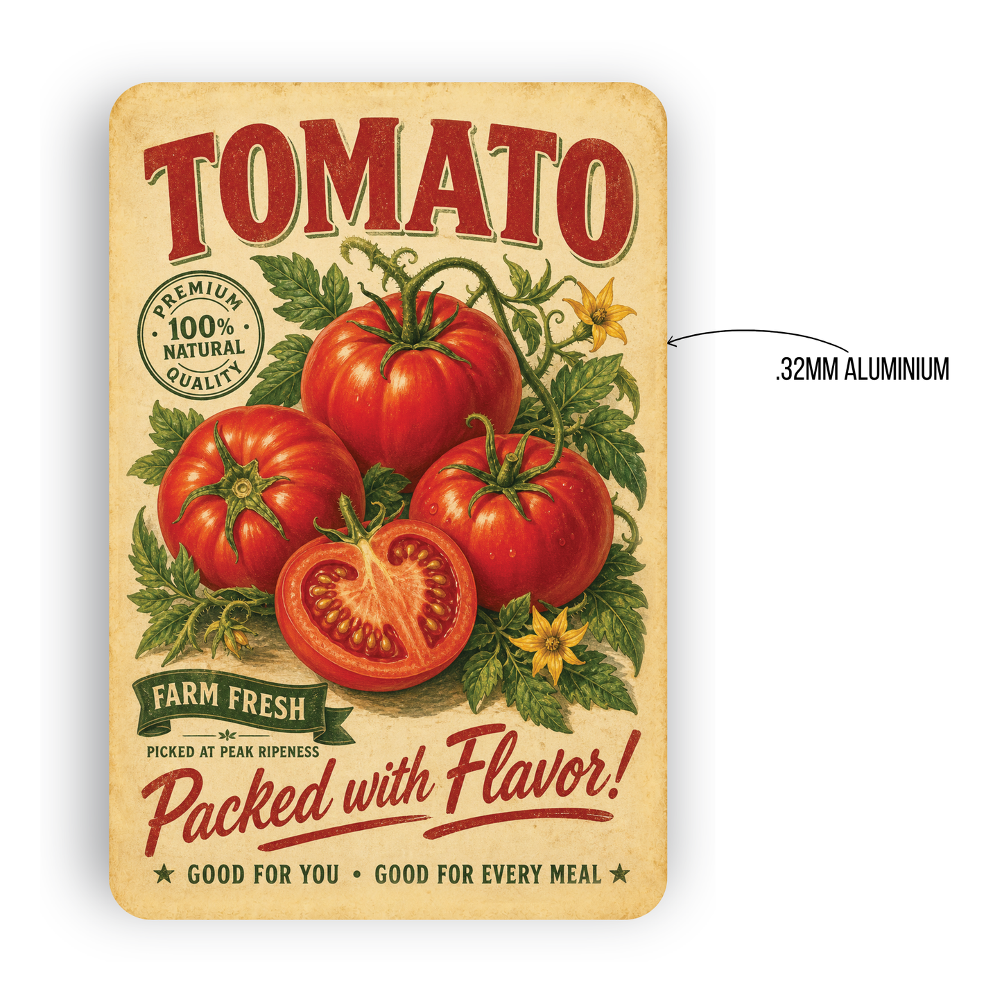 Vintage Tomato Farm Fresh Aluminum Sign