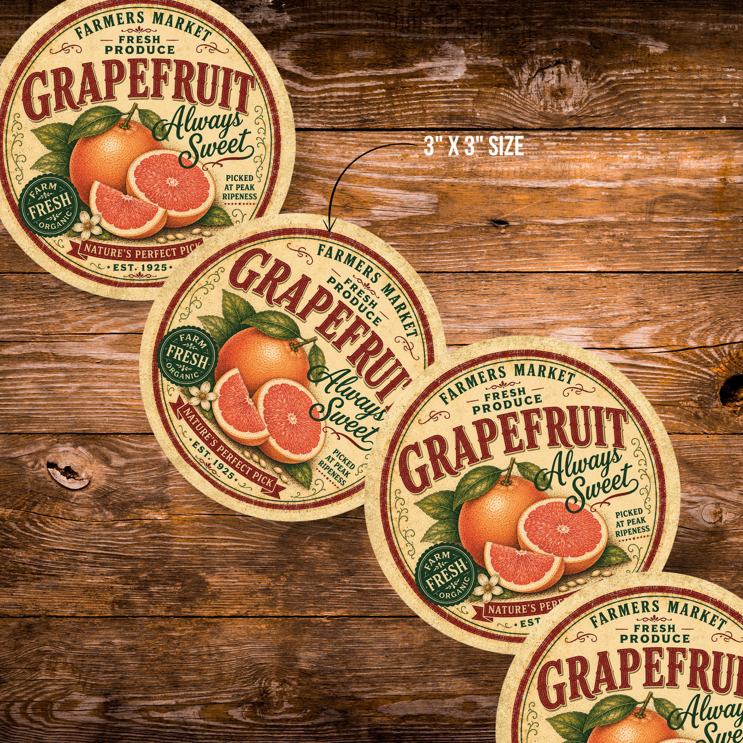 Vintage Grapefruit Refrigerator Magnet