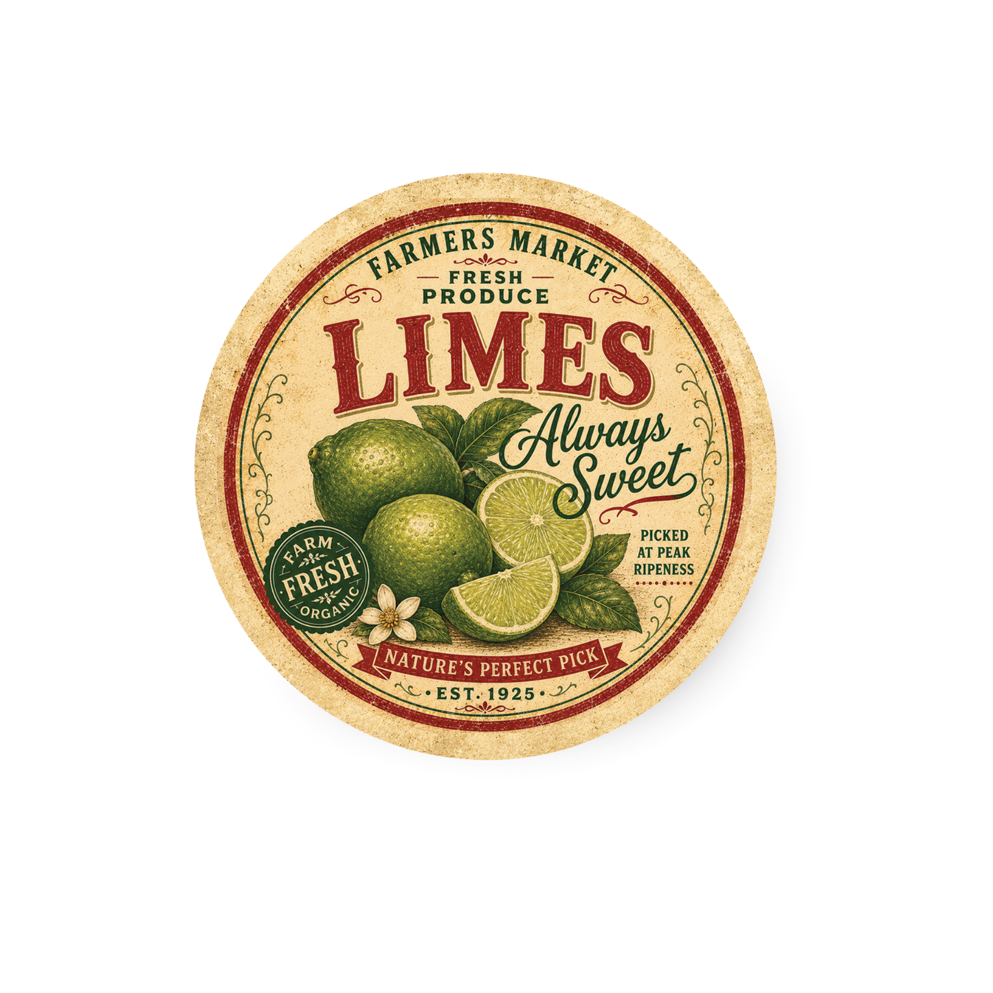Vintage Limes Refrigerator Magnet