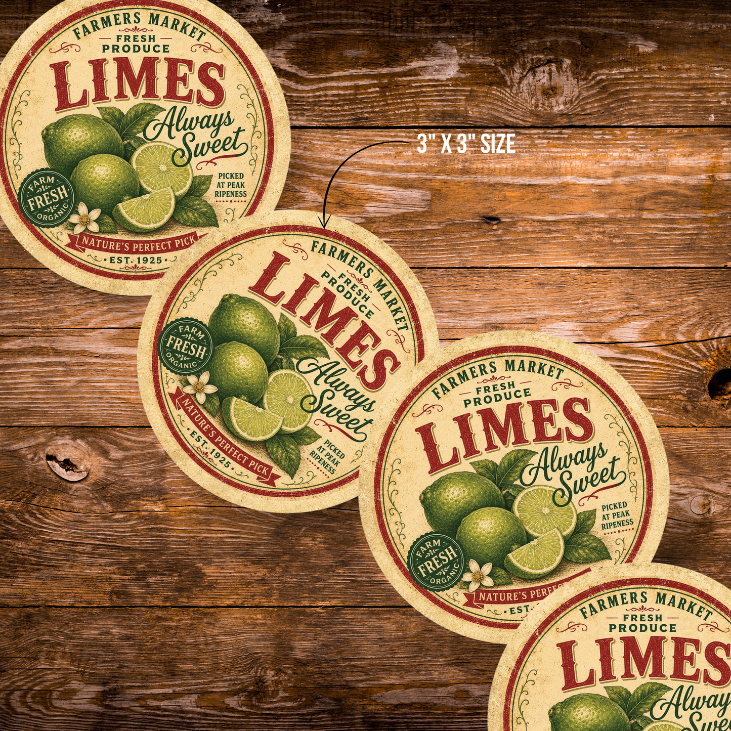 Vintage Limes Refrigerator Magnet