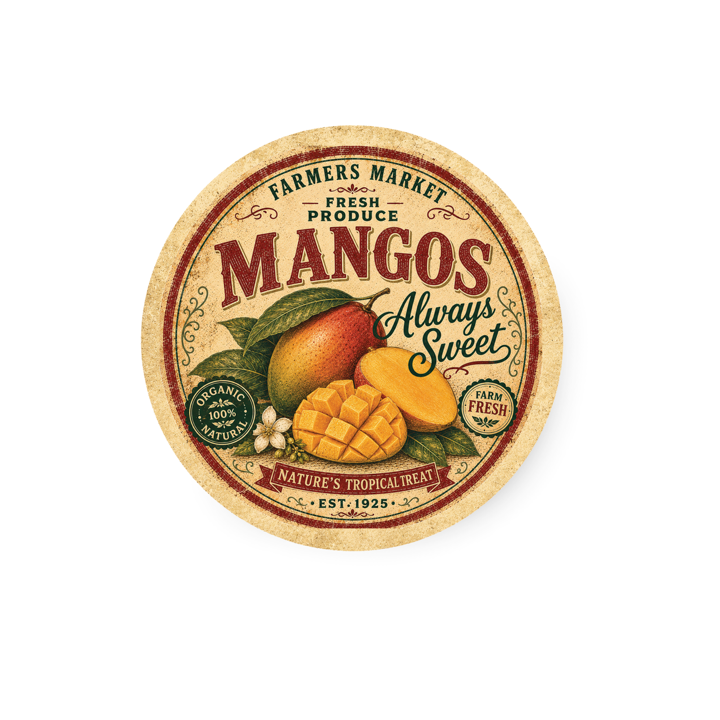 Vintage Mangos Refrigerator Magnet