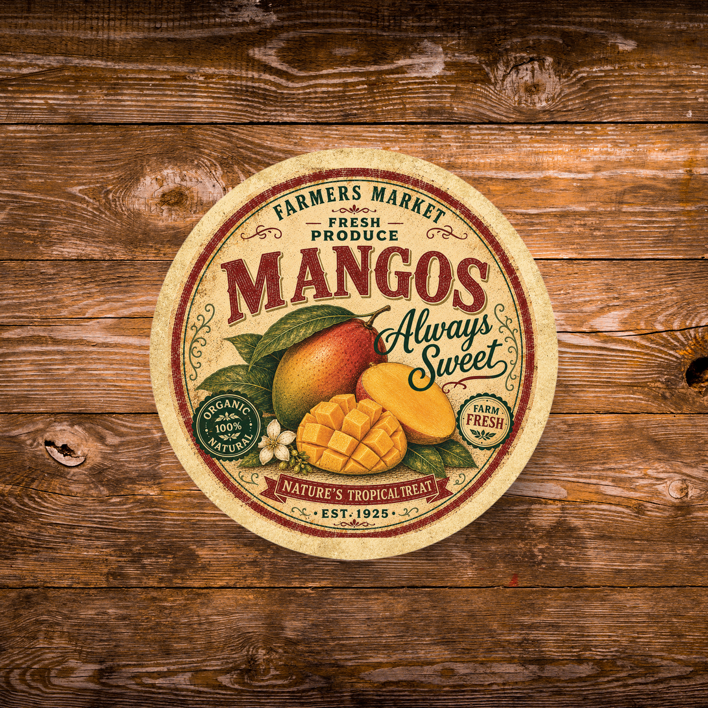 Vintage Mangos Refrigerator Magnet