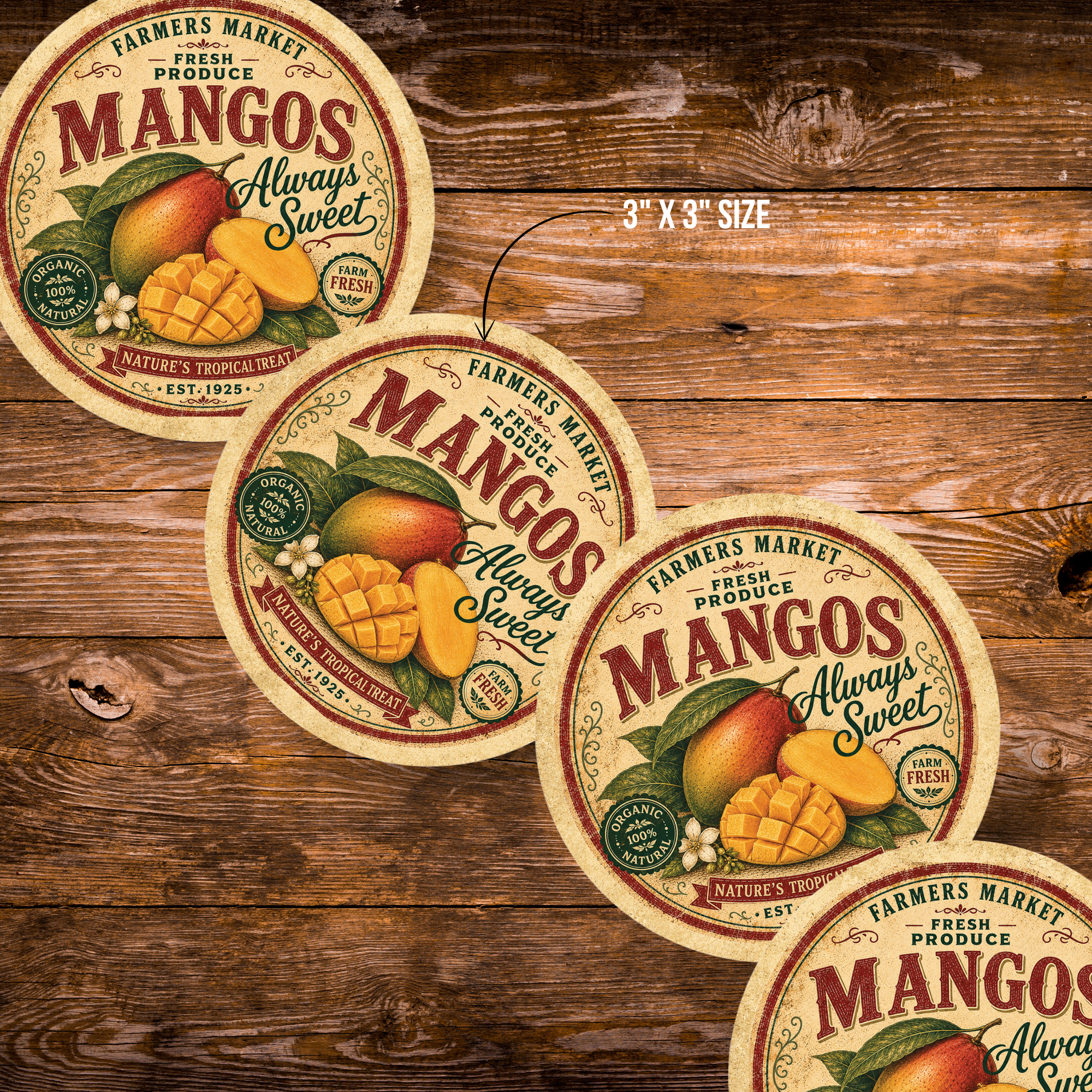 Vintage Mangos Refrigerator Magnet