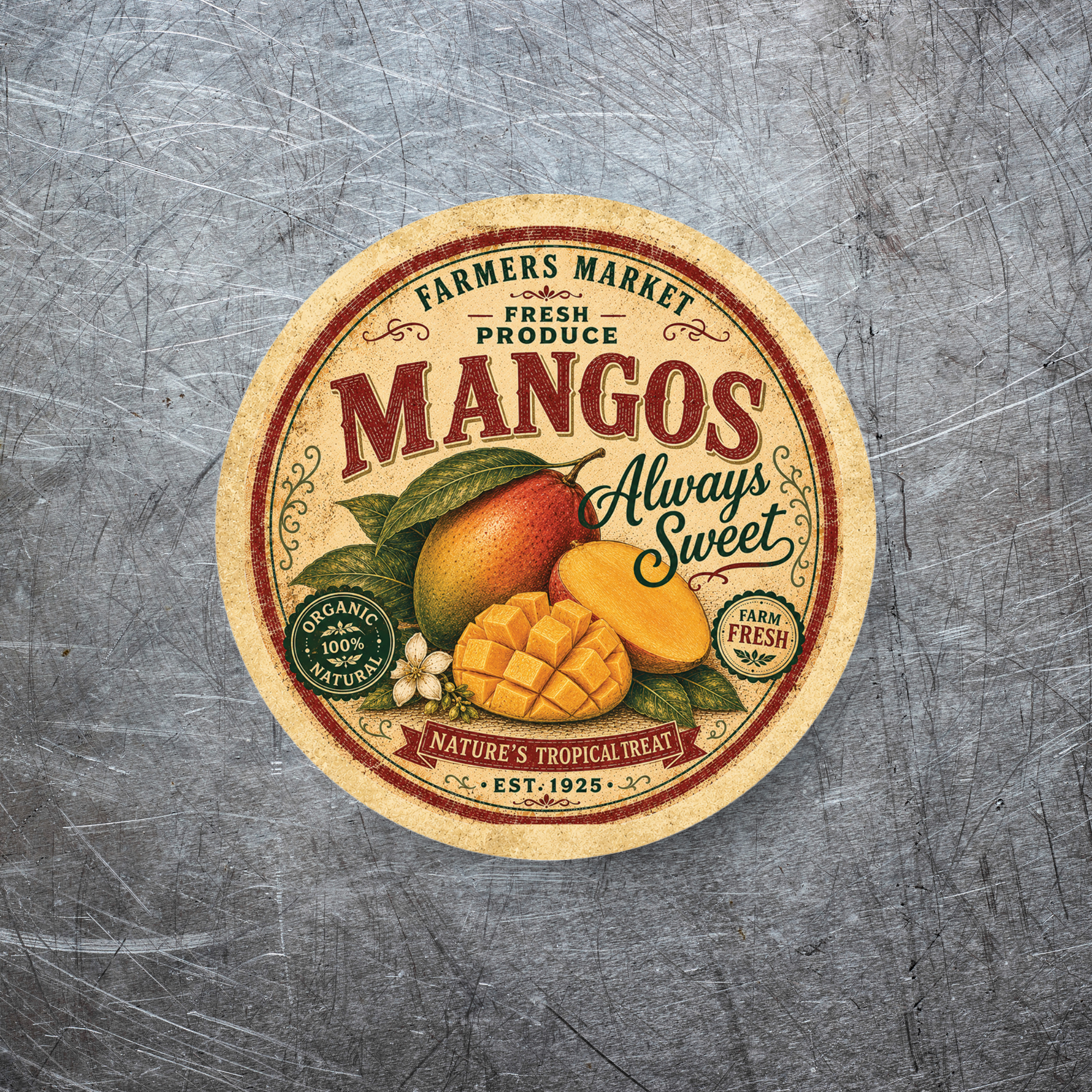 Vintage Mangos Refrigerator Magnet