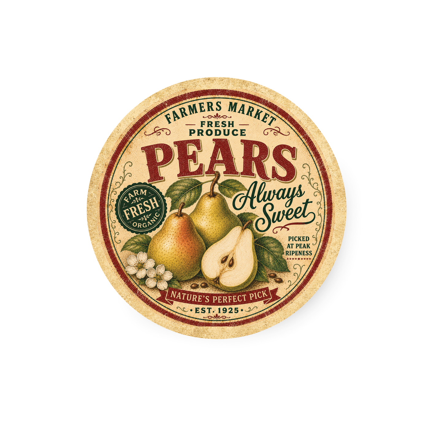 Vintage Pears Refrigerator Magnet