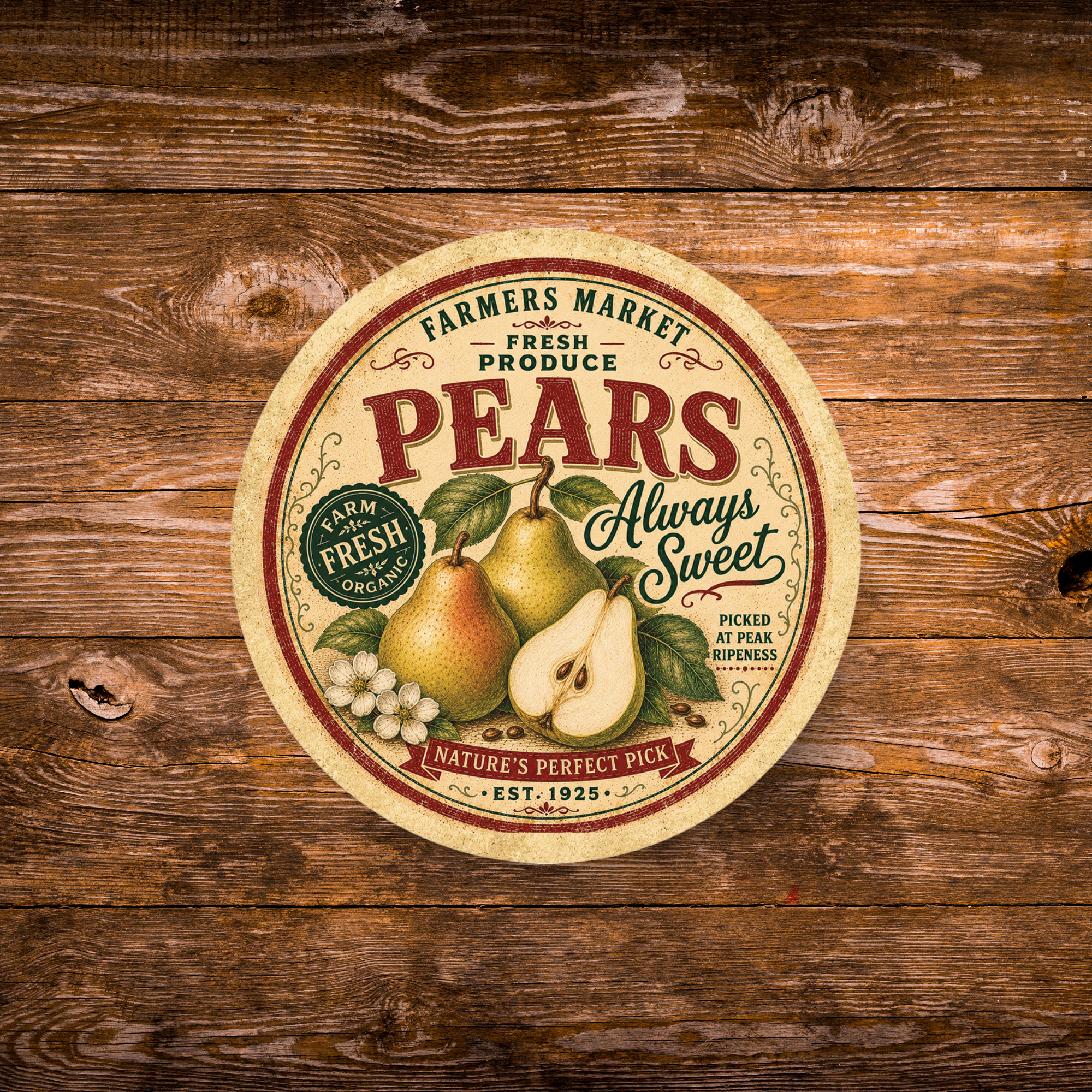 Vintage Pears Refrigerator Magnet