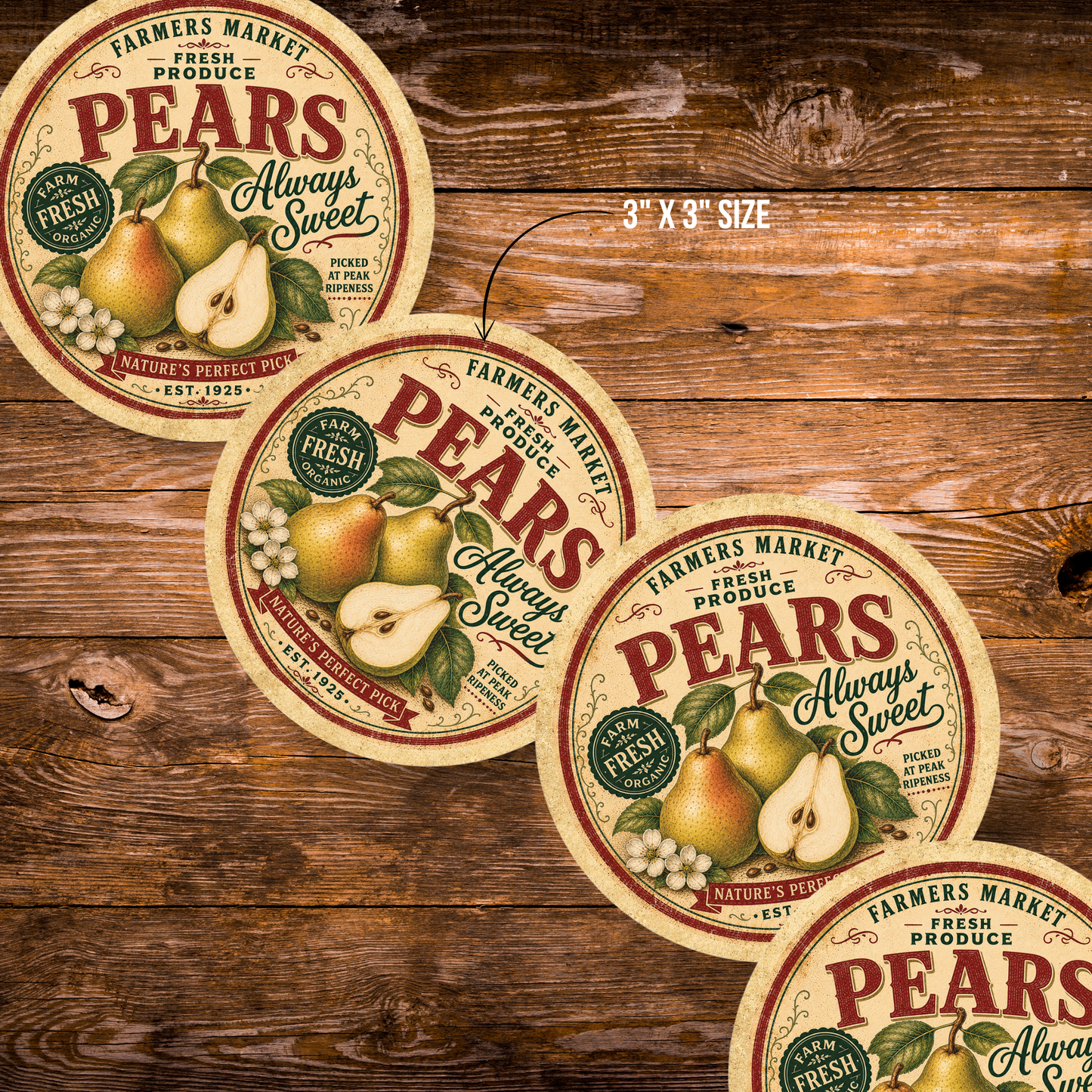Vintage Pears Refrigerator Magnet