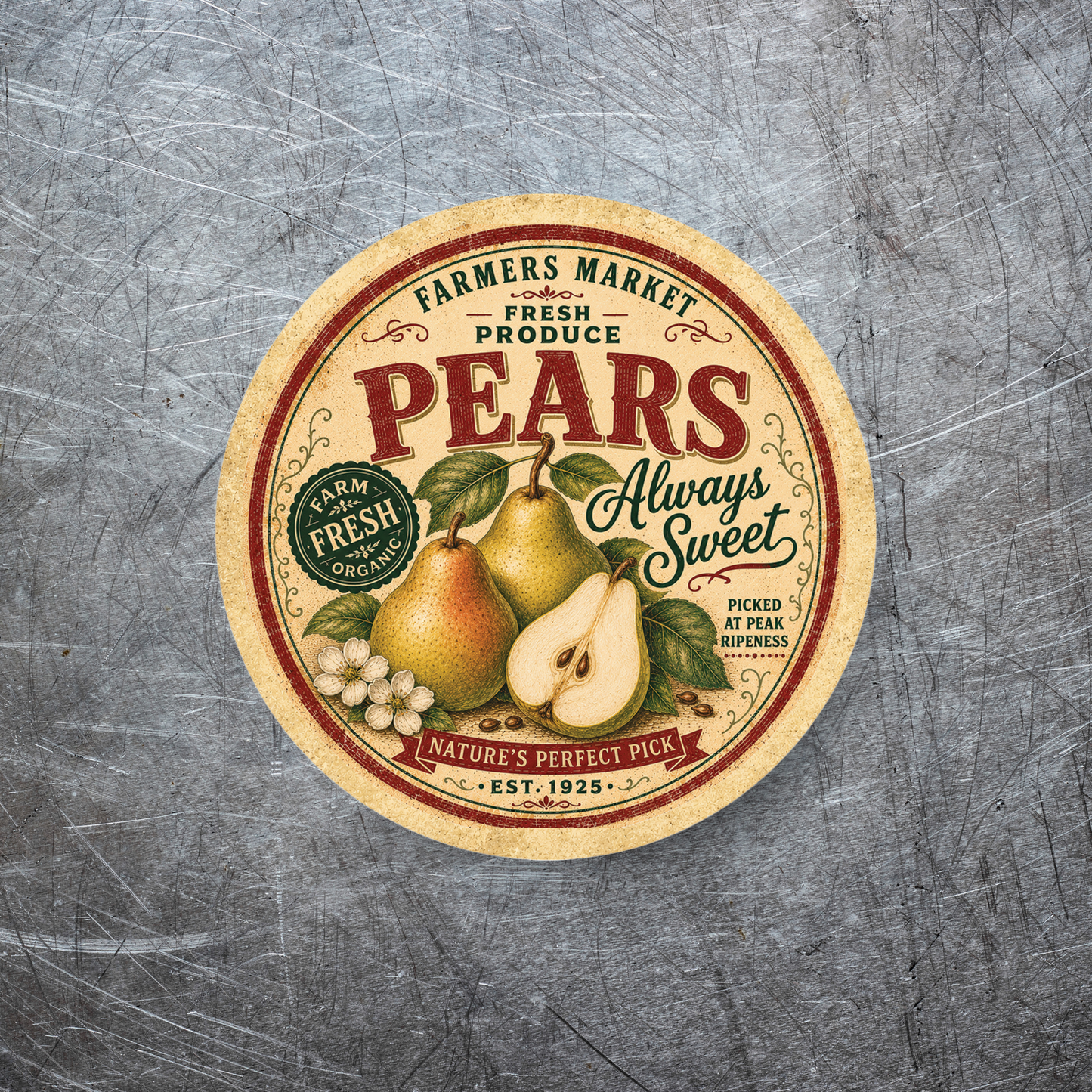 Vintage Pears Refrigerator Magnet