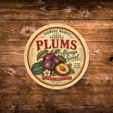 Vintage Plums Refrigerator Magnet