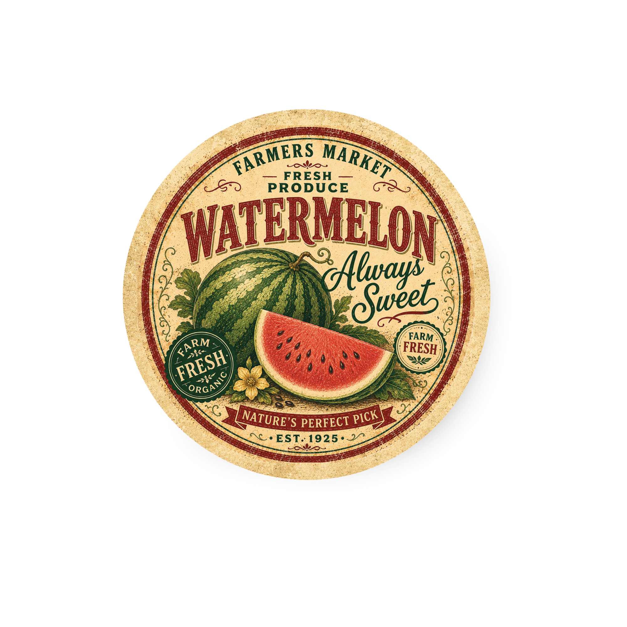 Vintage Watermelon Refrigerator Magnet