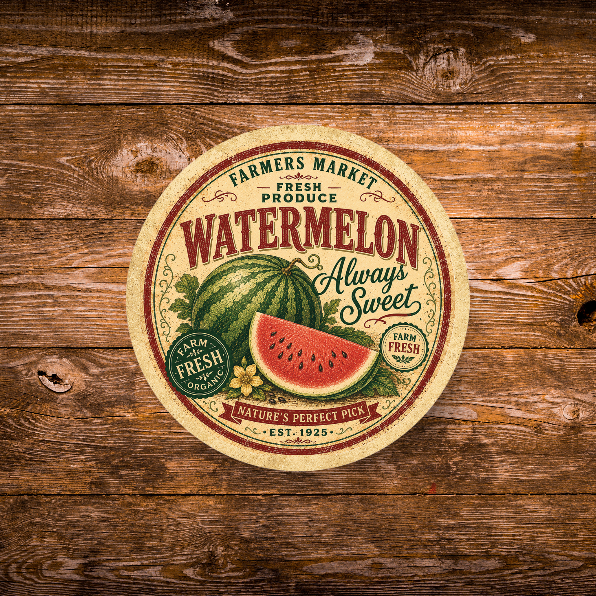 Vintage Watermelon Refrigerator Magnet