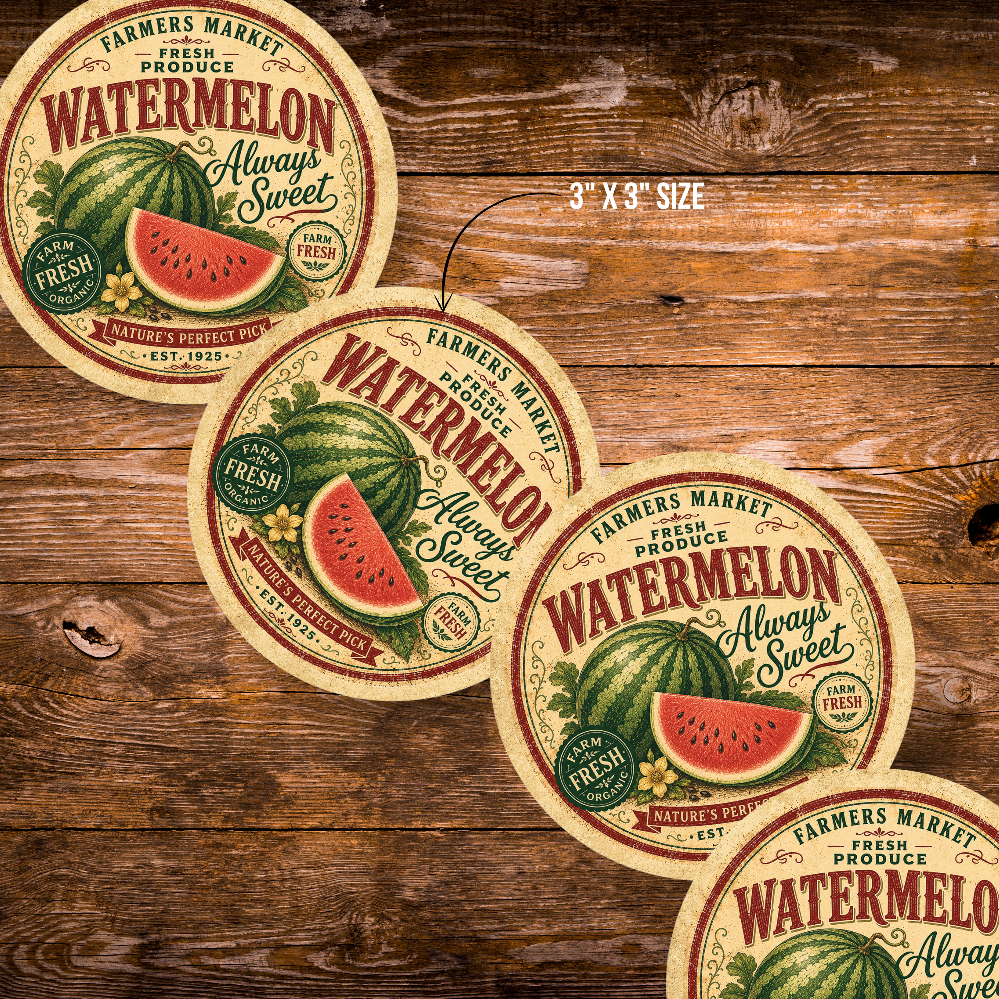 Vintage Watermelon Refrigerator Magnet
