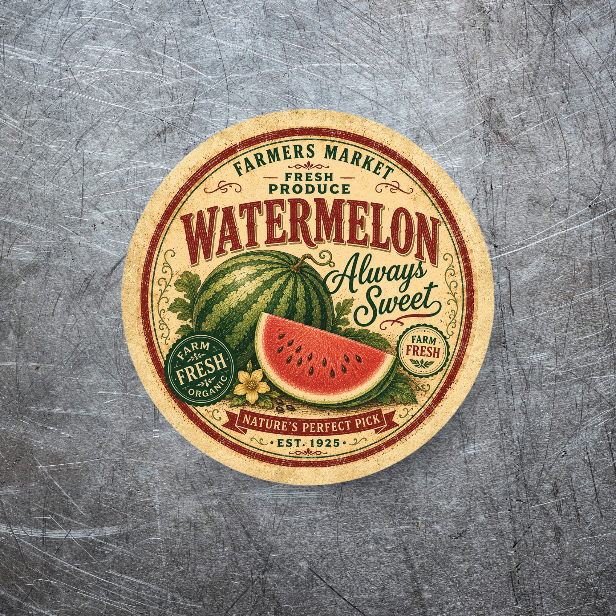 Vintage Watermelon Refrigerator Magnet