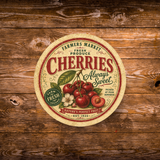 Vintage Cherries Refrigerator Magnet