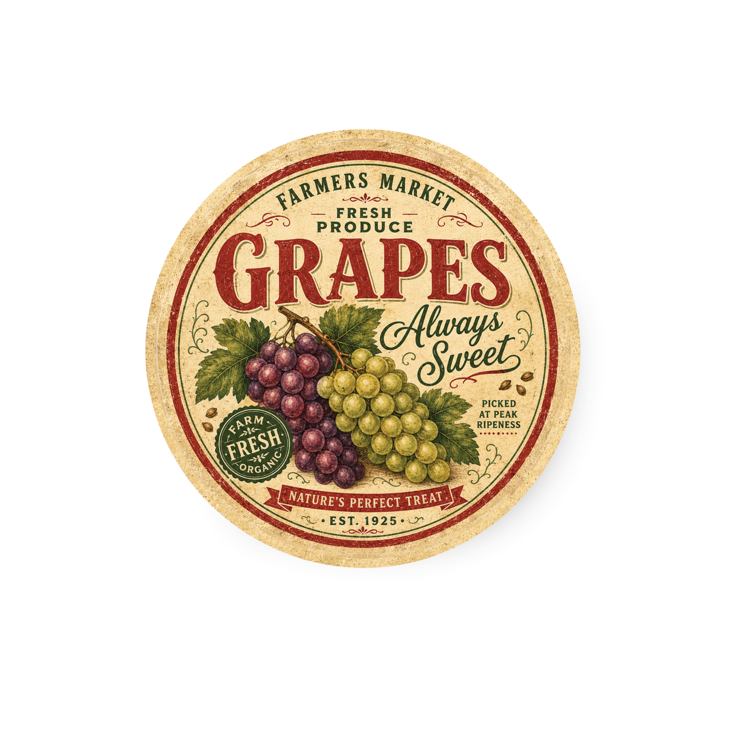 Vintage Grapes Refrigerator Magnet