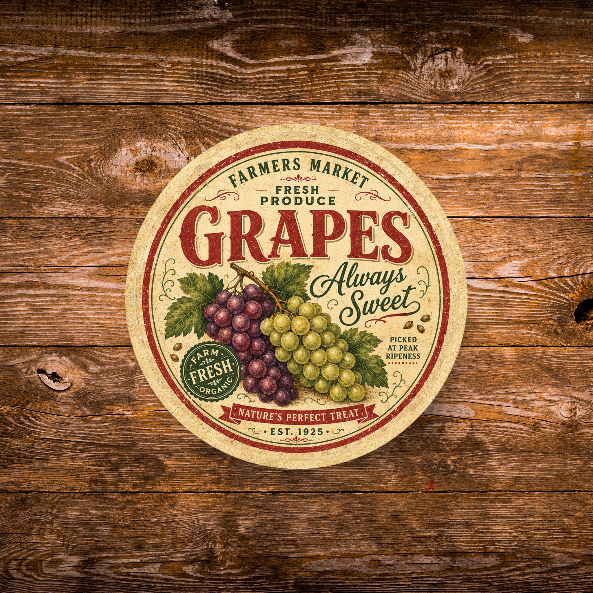 Vintage Grapes Refrigerator Magnet