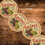 Vintage Grapes Refrigerator Magnet