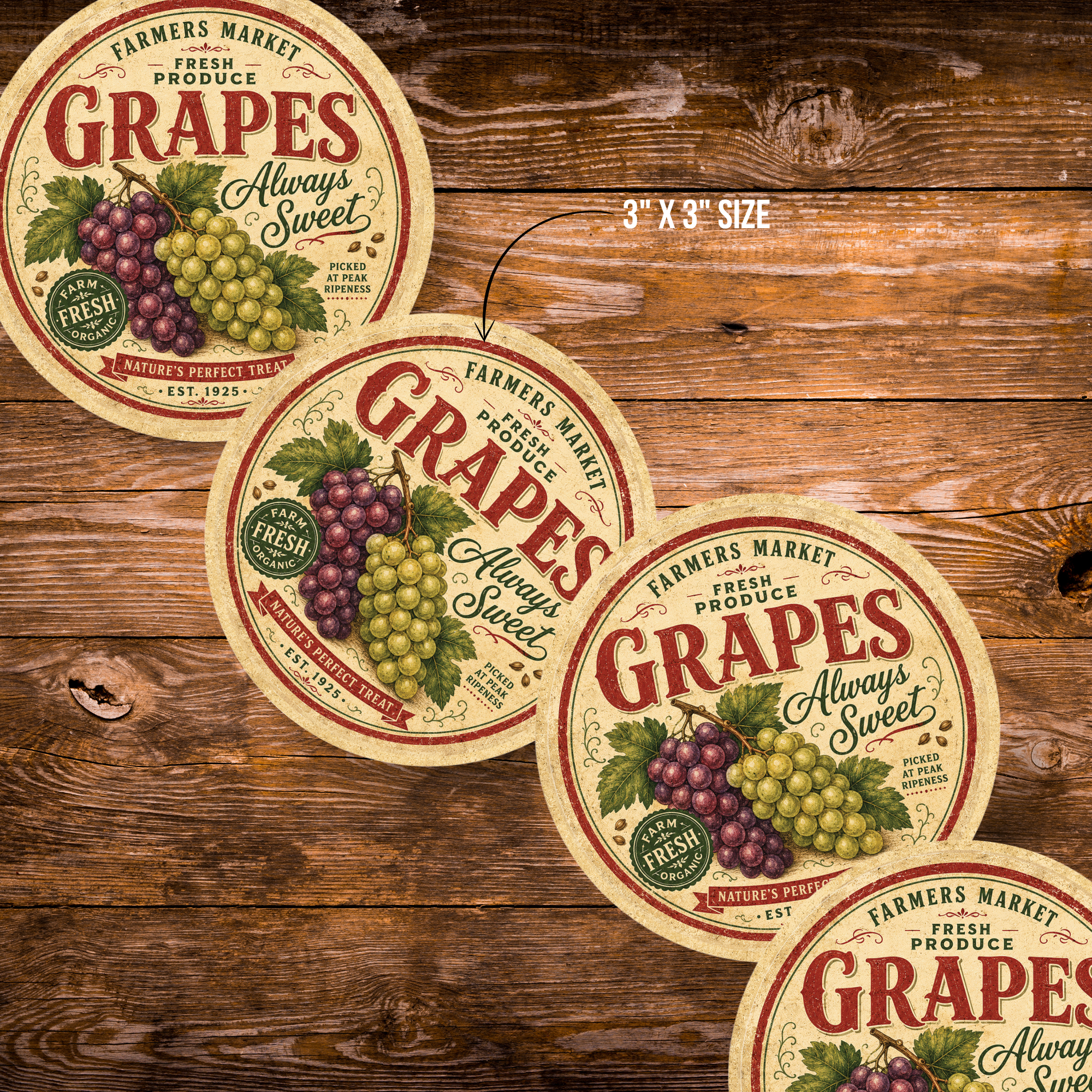 Vintage Grapes Refrigerator Magnet