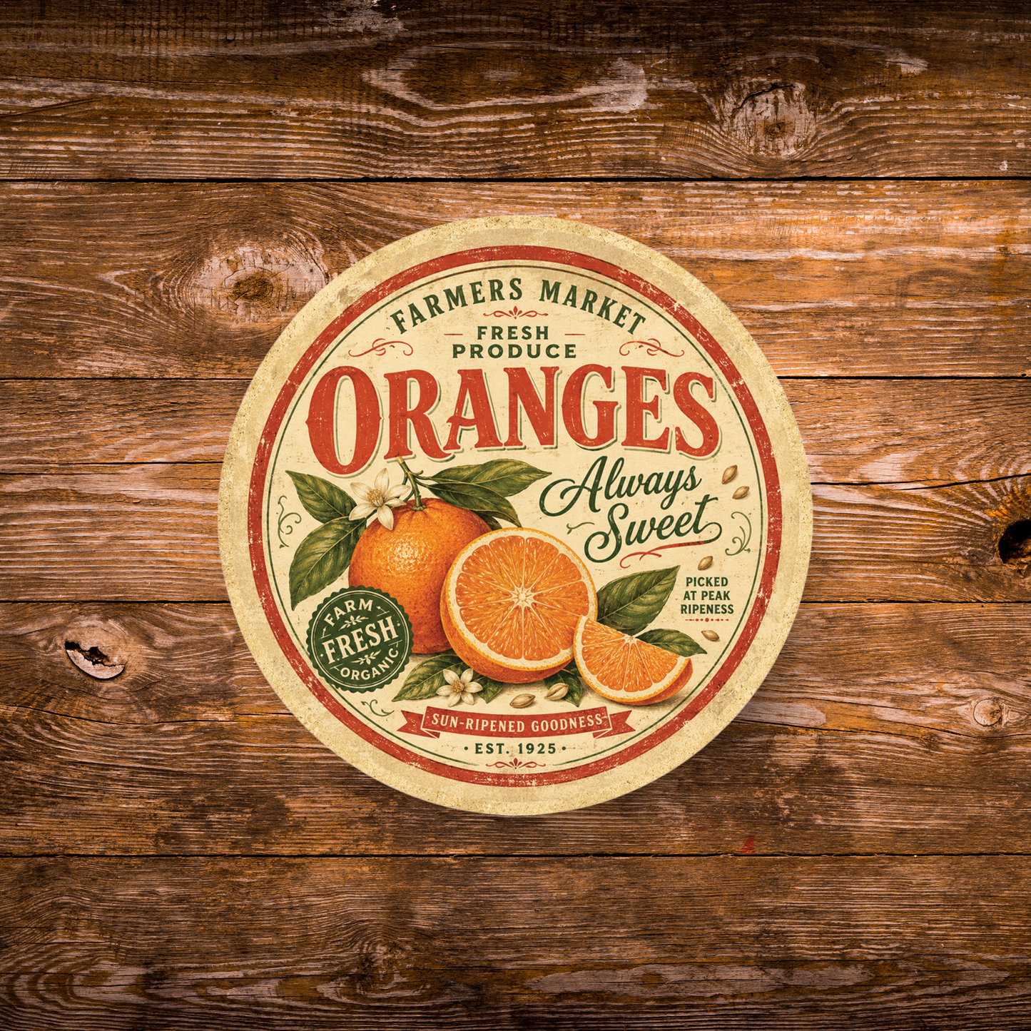 Vintage Oranges Refrigerator Magnet