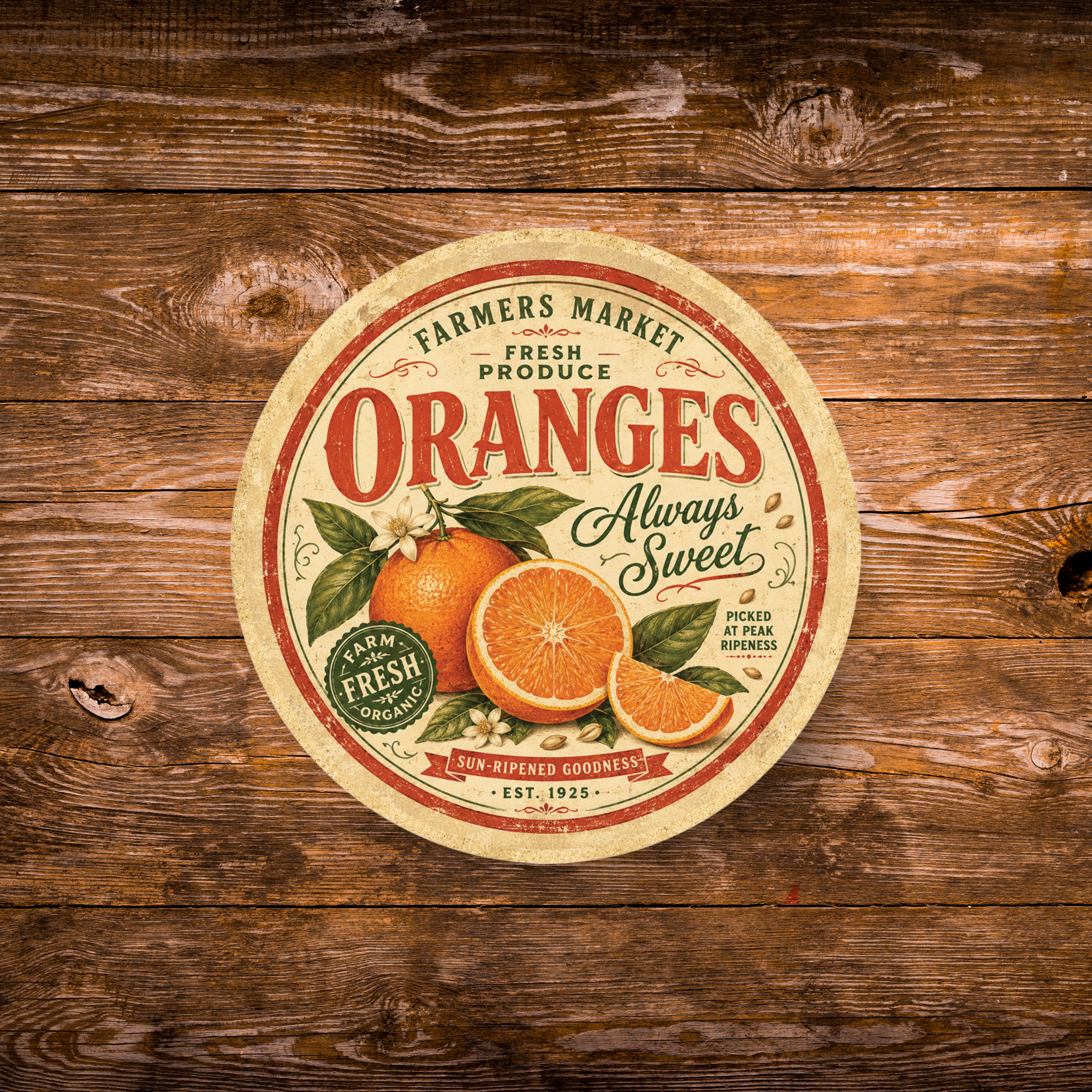 Vintage Oranges Refrigerator Magnet