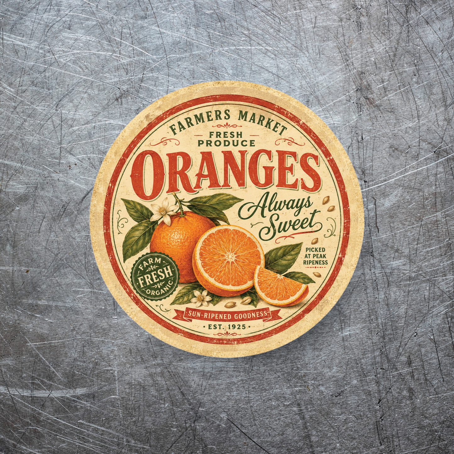 Vintage Oranges Refrigerator Magnet