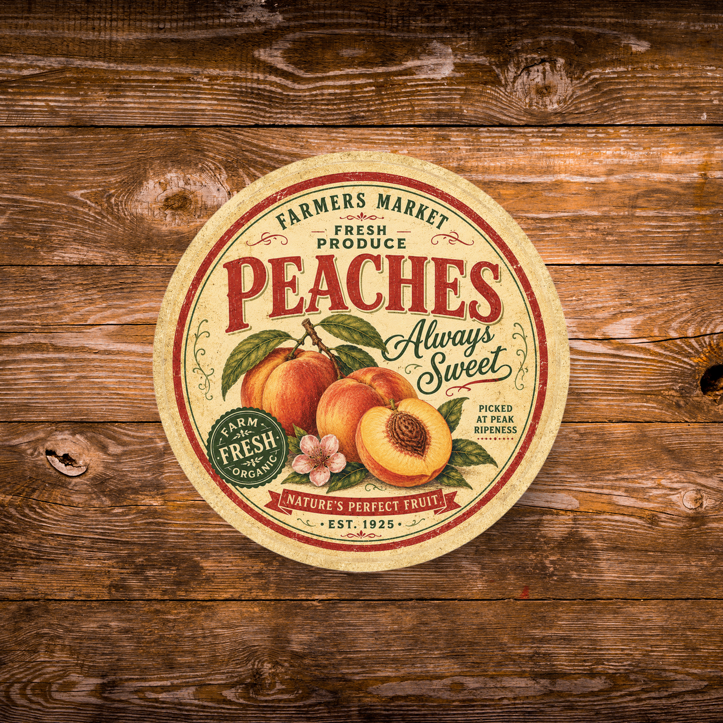 Vintage Peaches Refrigerator Magnet