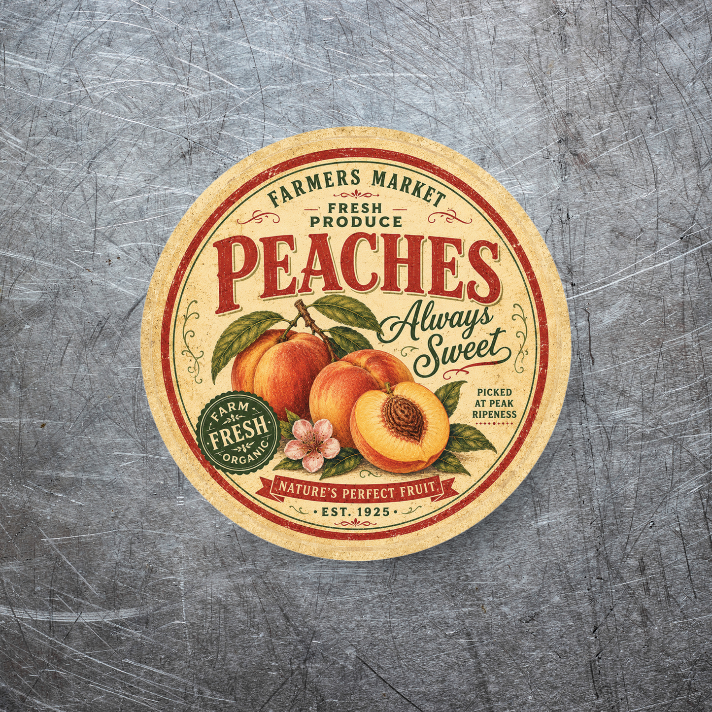 Vintage Peaches Refrigerator Magnet