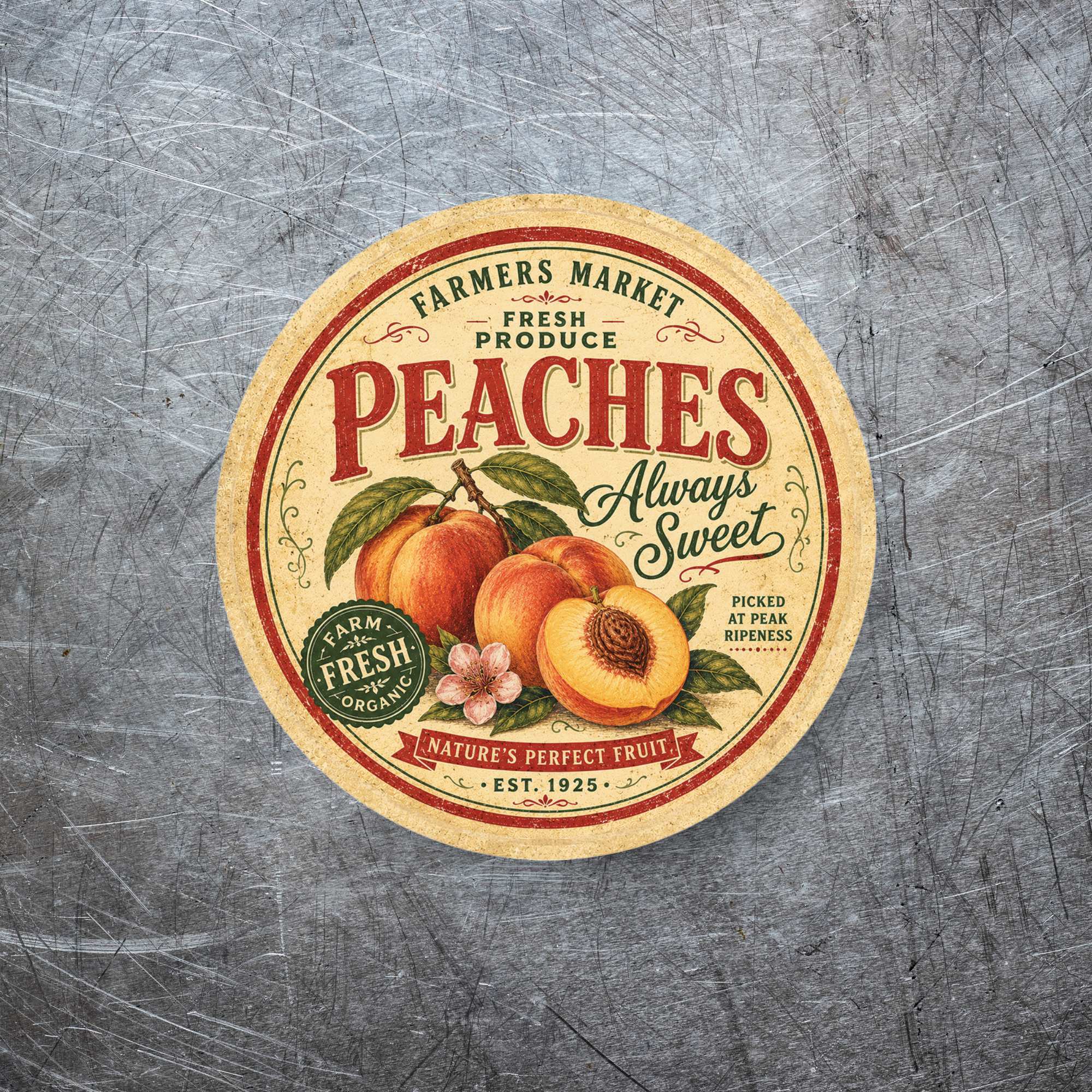 Vintage Peaches Refrigerator Magnet