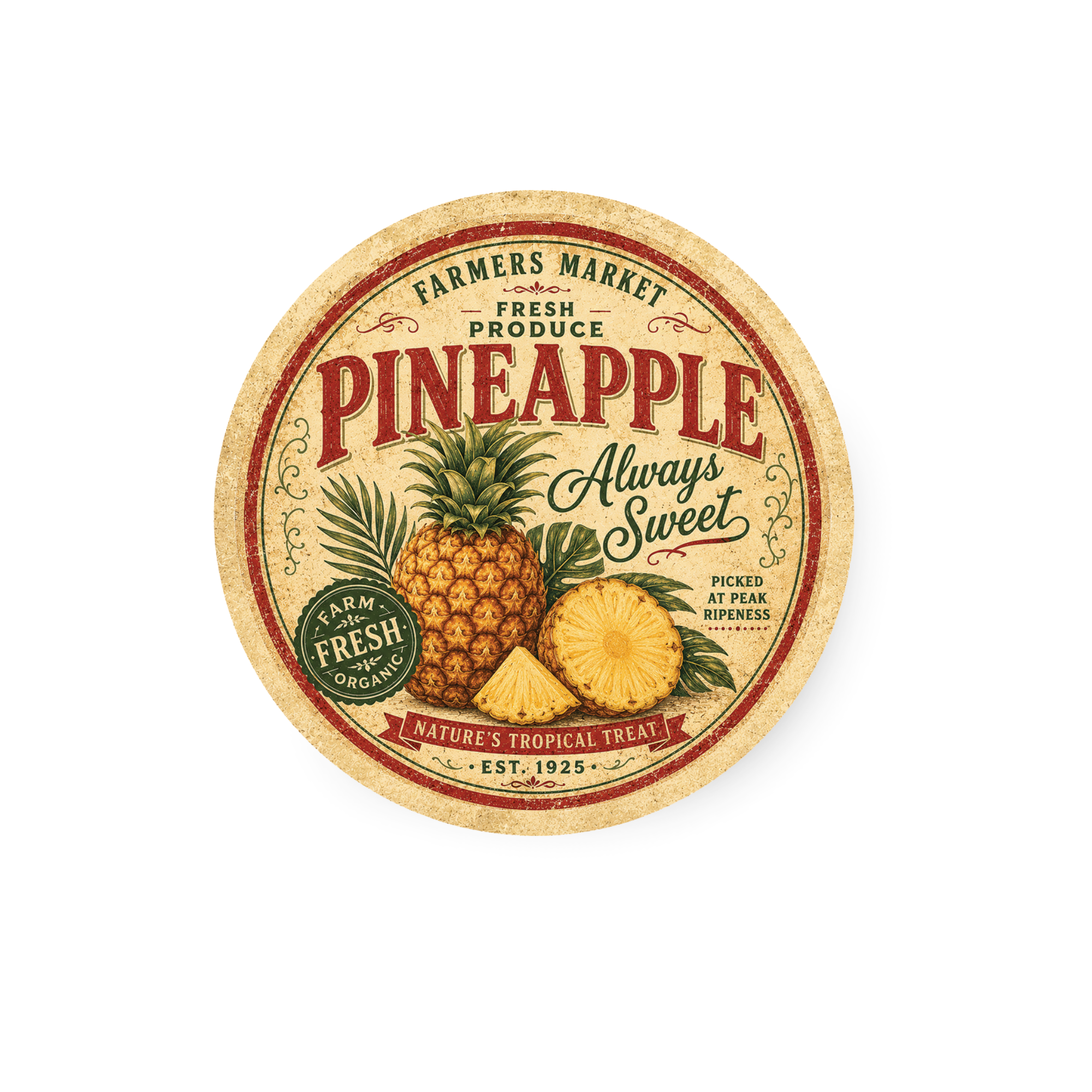 Vintage Pineapple Refrigerator Magnet