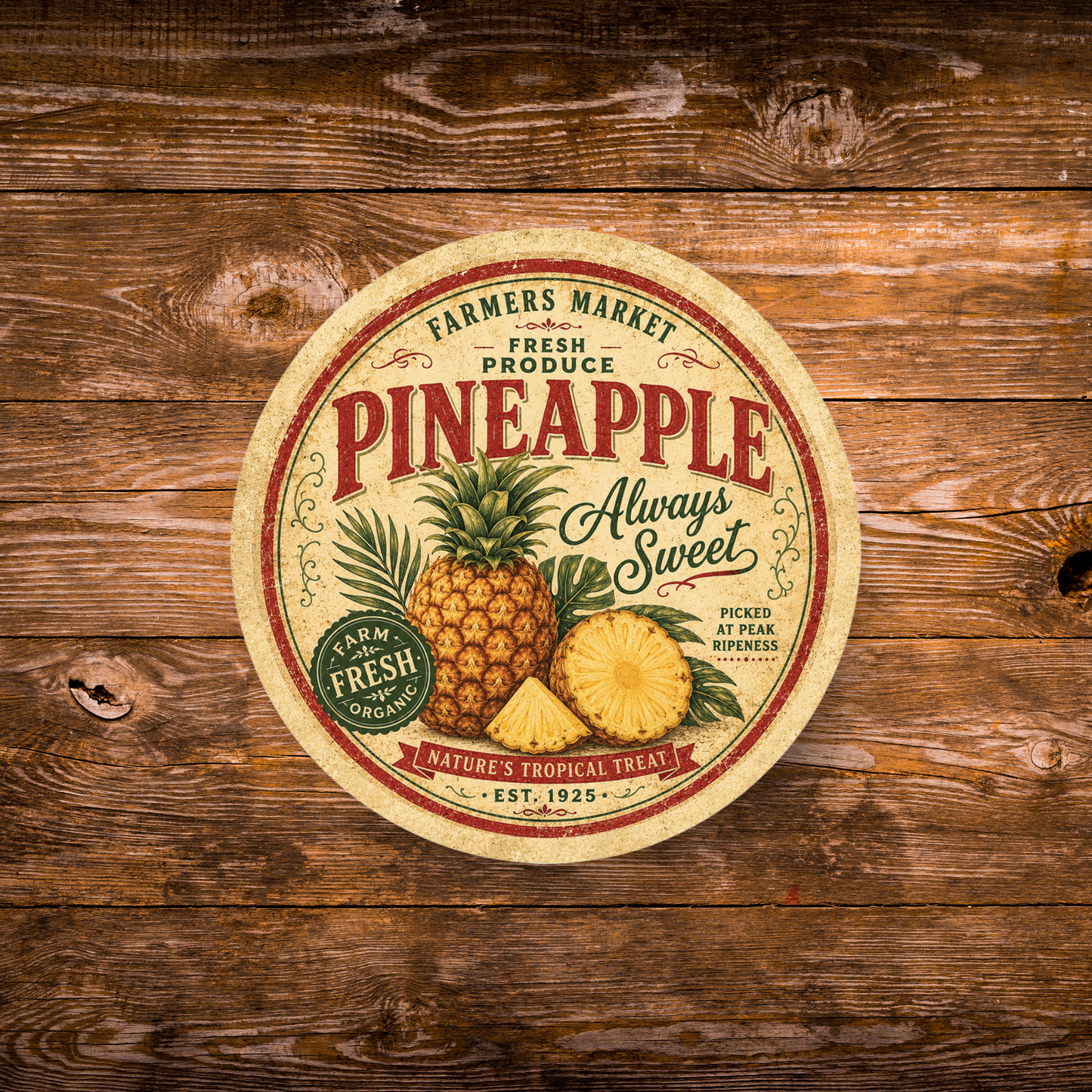 Vintage Pineapple Refrigerator Magnet