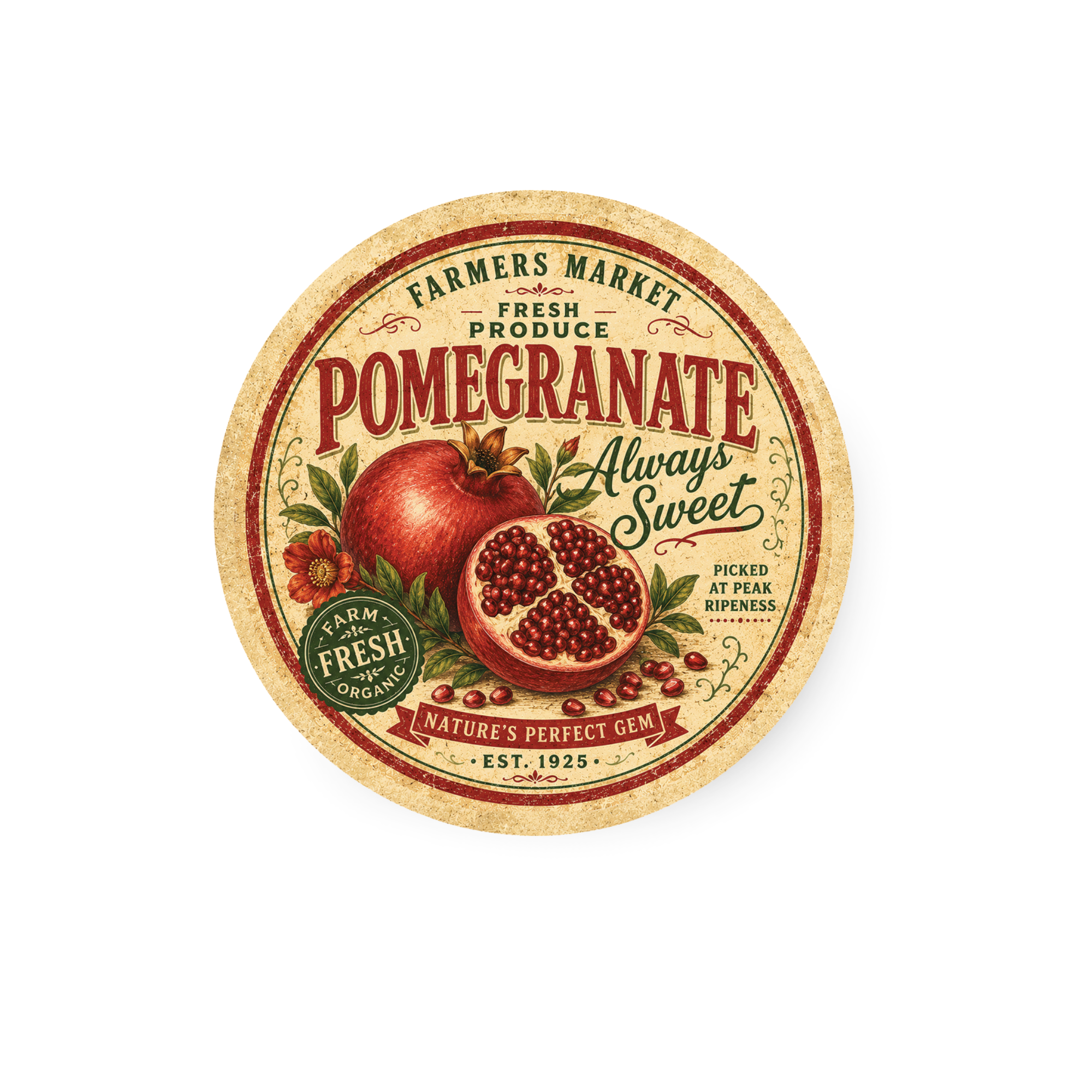 Vintage Pomergranate Refrigerator Magnet