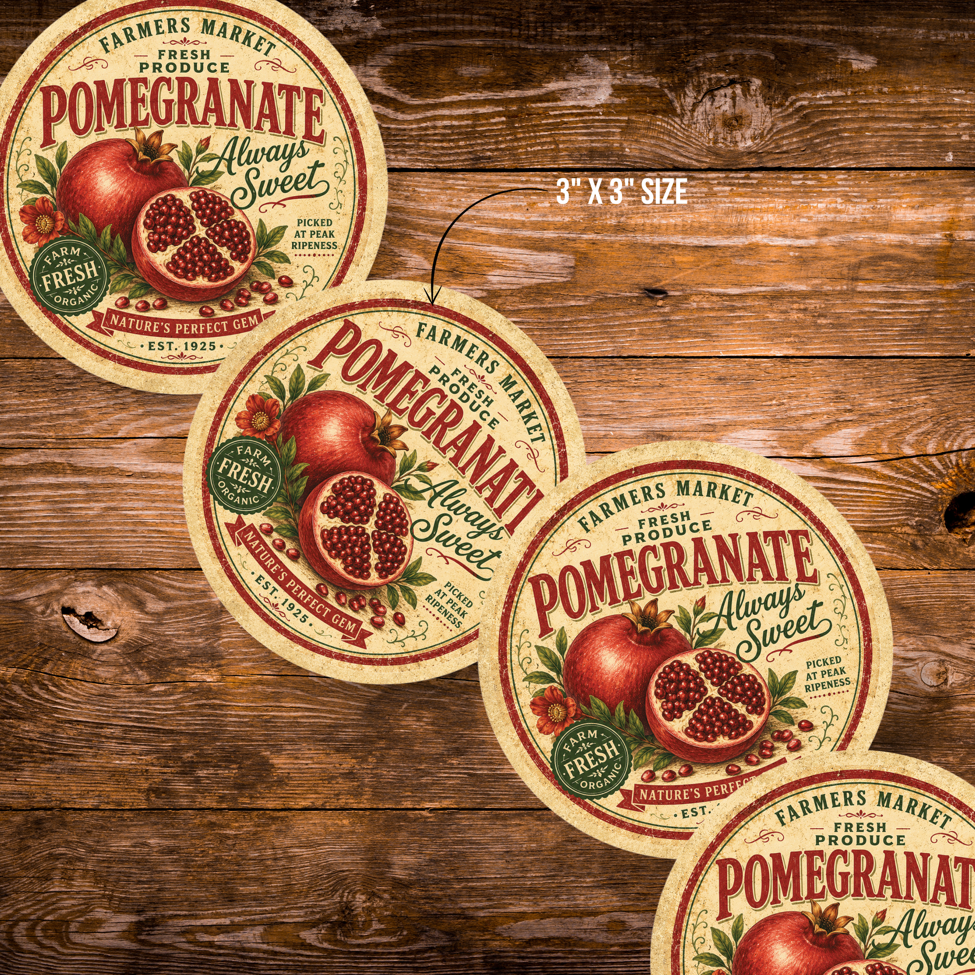 Vintage Pomergranate Refrigerator Magnet