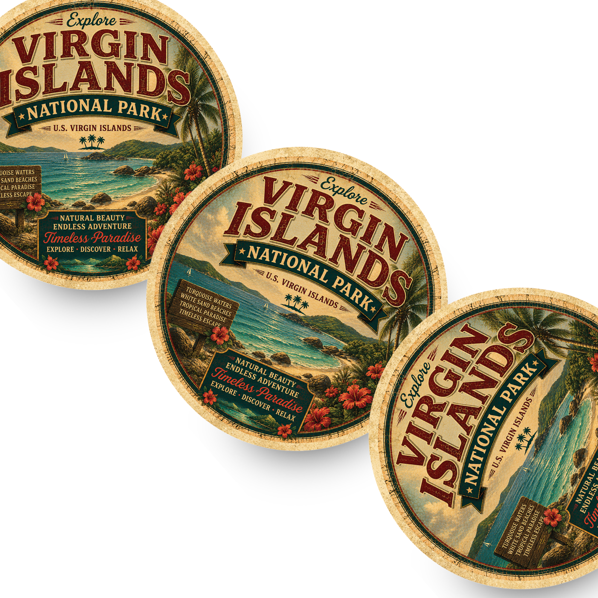 Virgin Islands National Park Ceramic Coaster – 4" Round