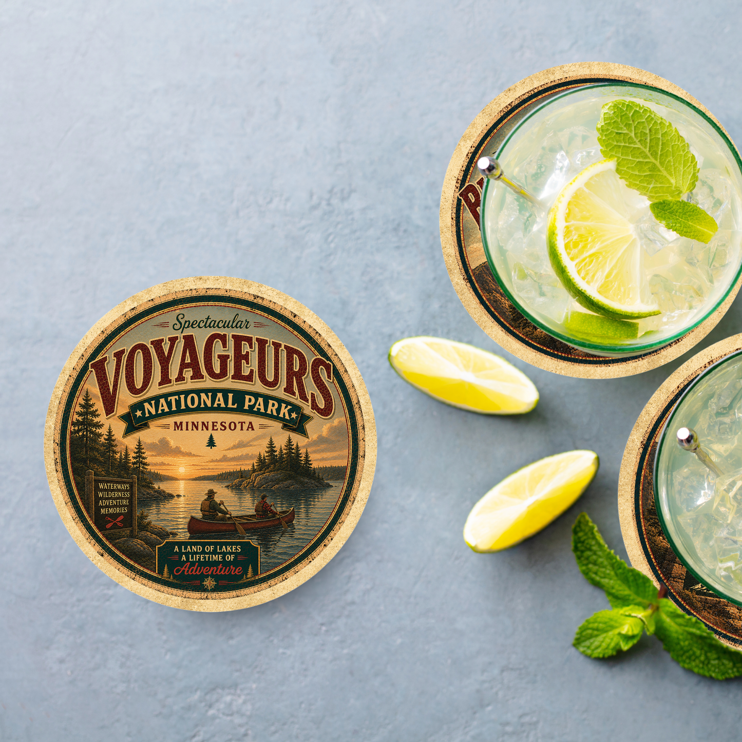Voyageurs National Park Ceramic Coaster – 4" Round