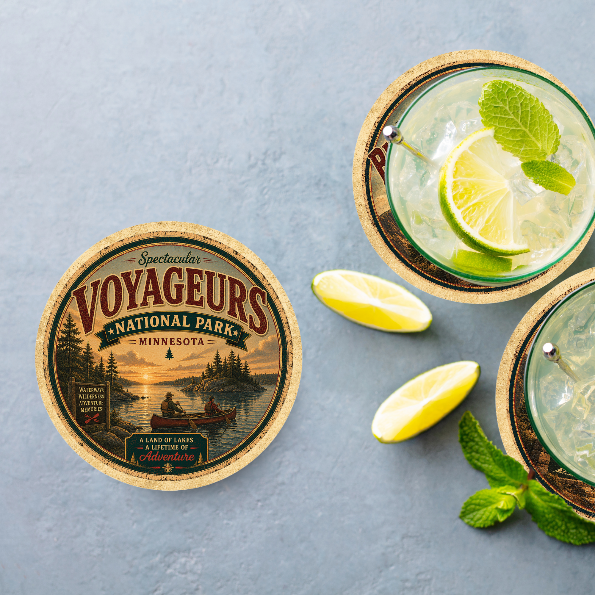 Voyageurs National Park Ceramic Coaster – 4" Round