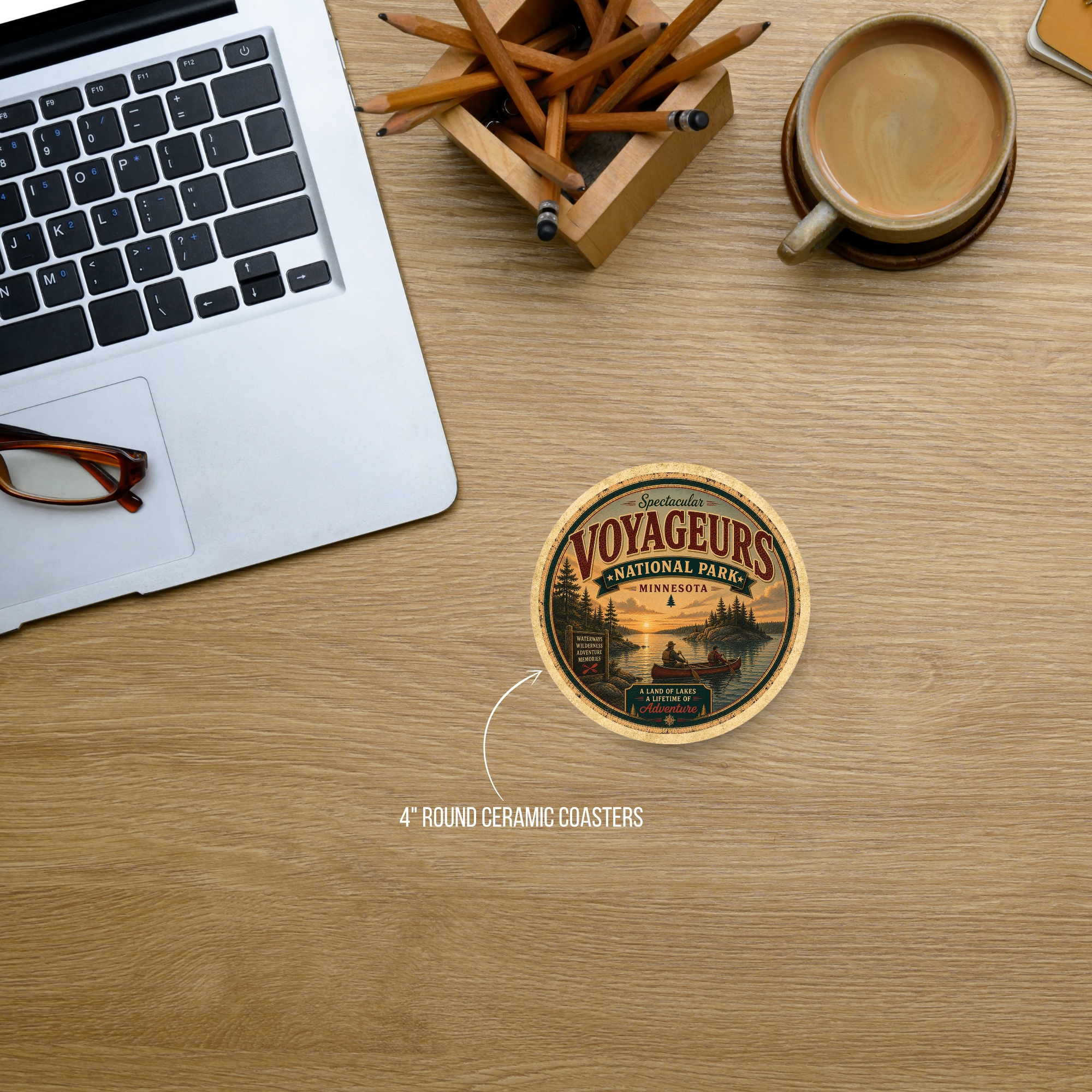 Voyageurs National Park Ceramic Coaster – 4" Round